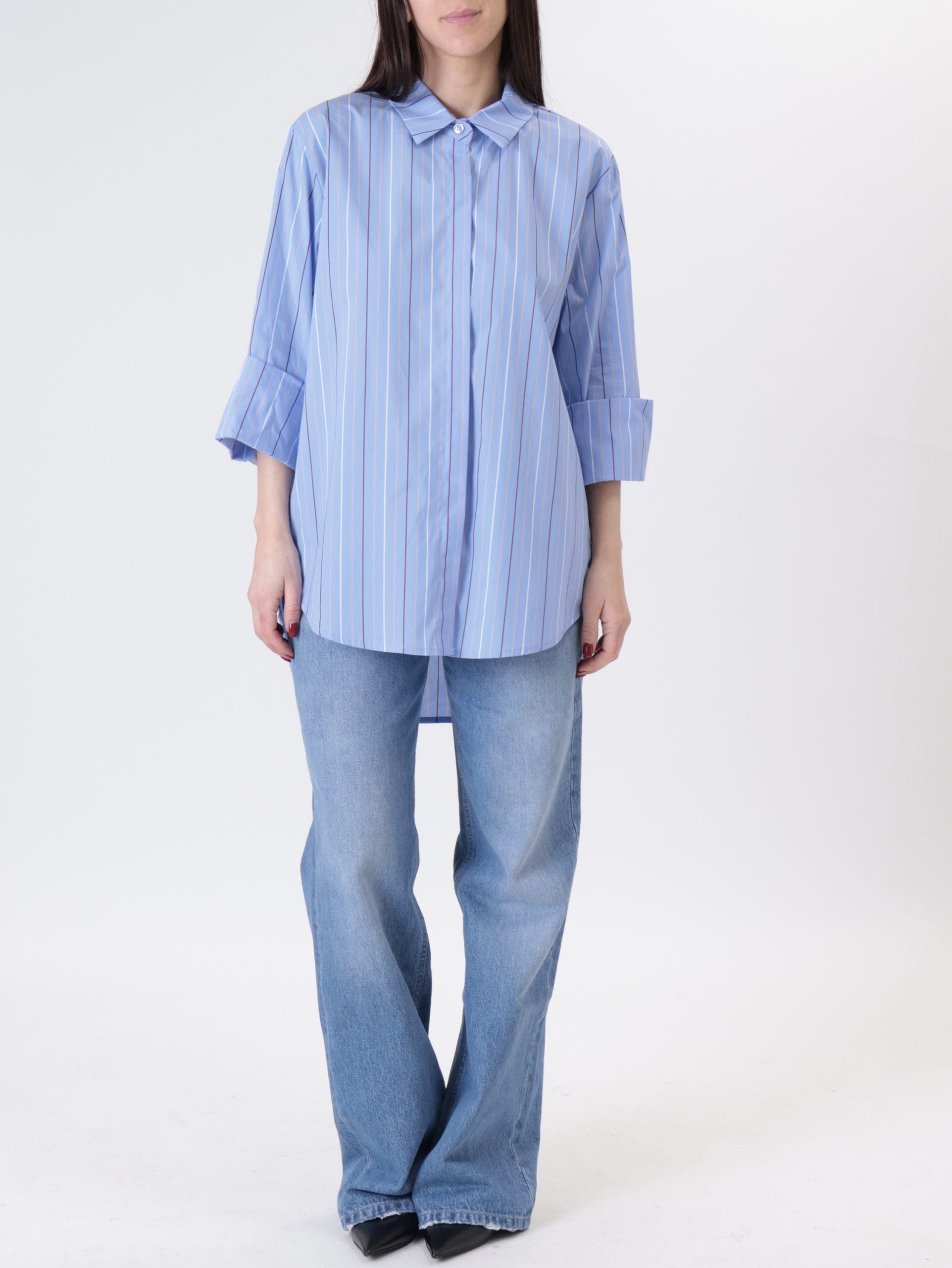 Camicia over celeste