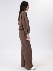 Brooklyn wide-leg chocolate trousers