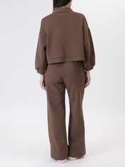 Brooklyn wide-leg chocolate trousers