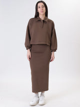 Lounguette Brooklyn front slit chocolate