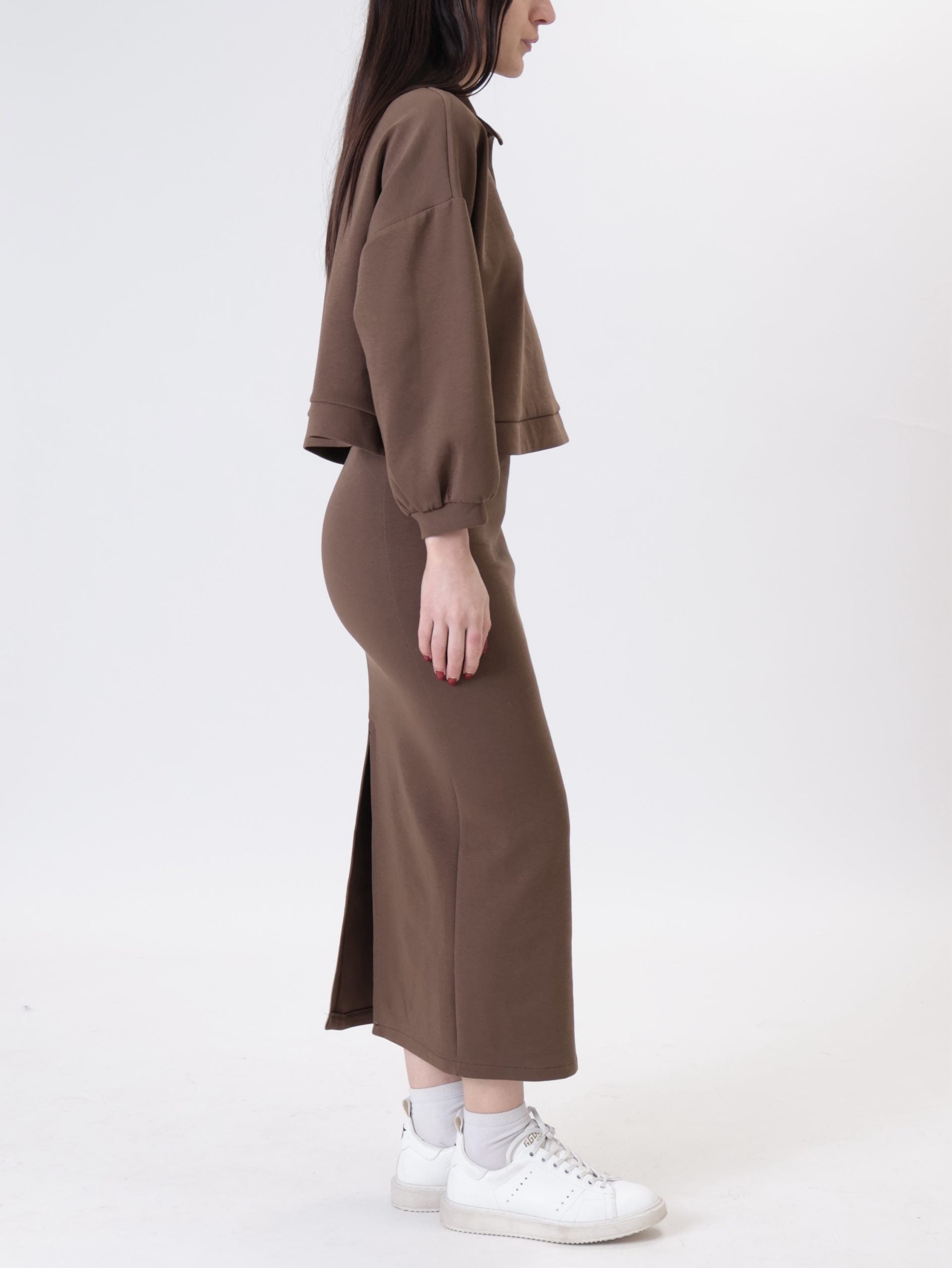 Lounguette Brooklyn front slit chocolate