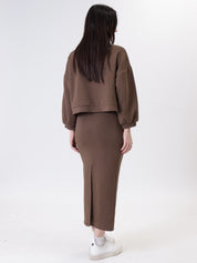 Lounguette Brooklyn front slit chocolate