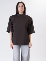 T-shirt spalla imbottita moro