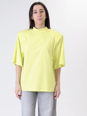 T-shirt spalla imbottita giallo lime