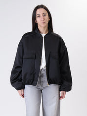 Bomber tasche satin nero