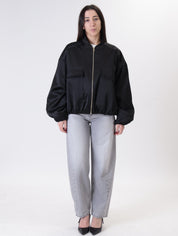 Bomber tasche satin nero