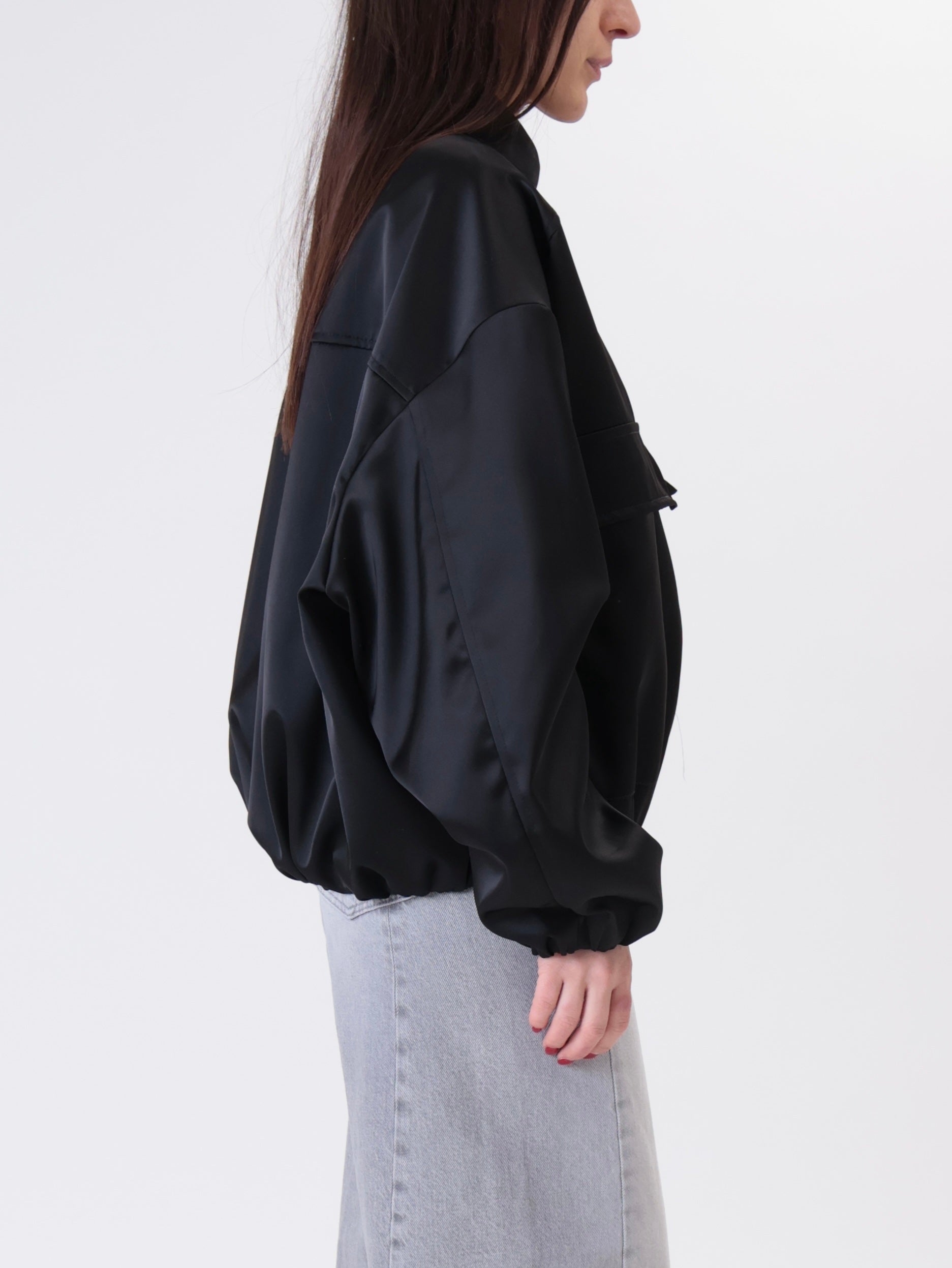 Bomber tasche satin nero