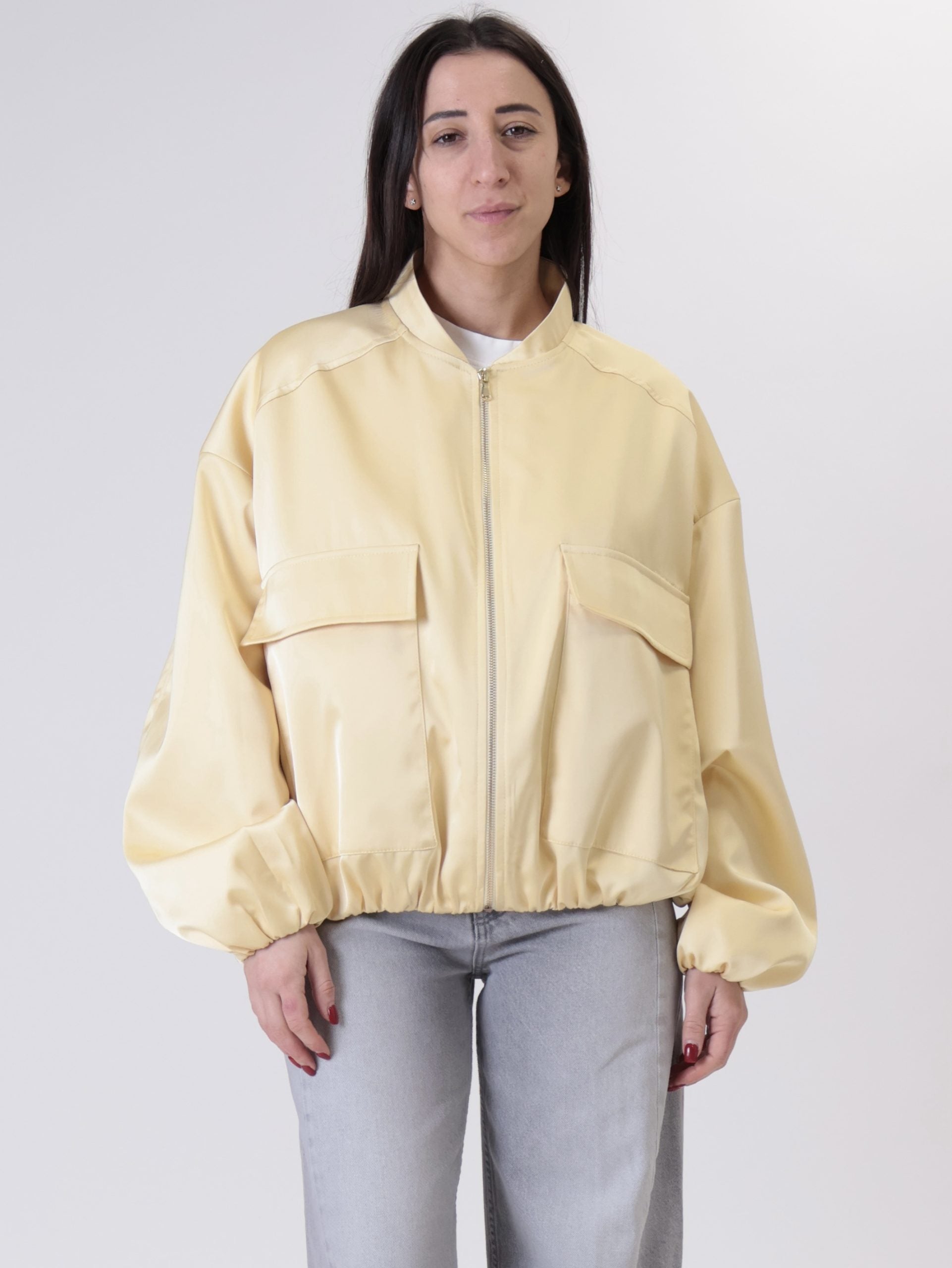 Bomber tasche satin giallo