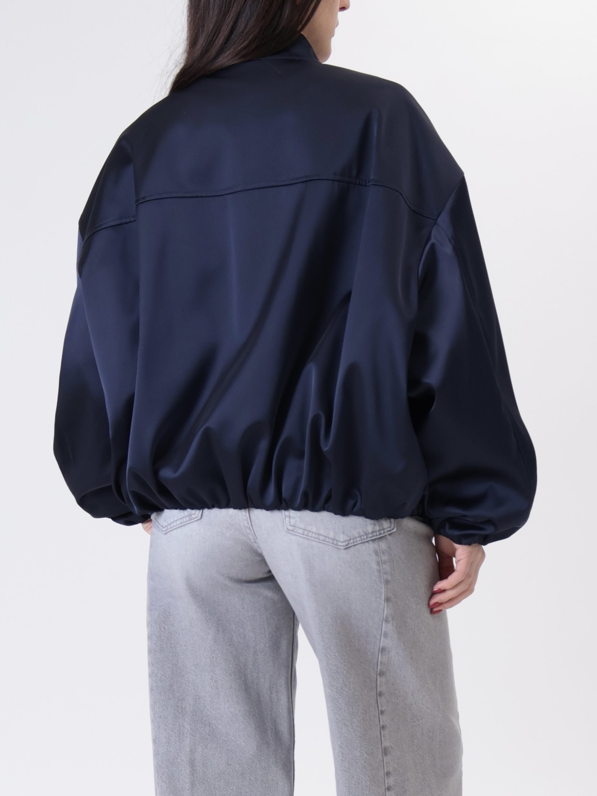 Bomber tasche satin blu