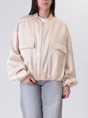Bomber tasche satin avorio