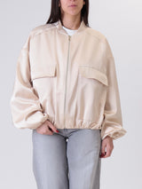 Bomber tasche satin avorio