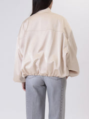 Bomber tasche satin avorio