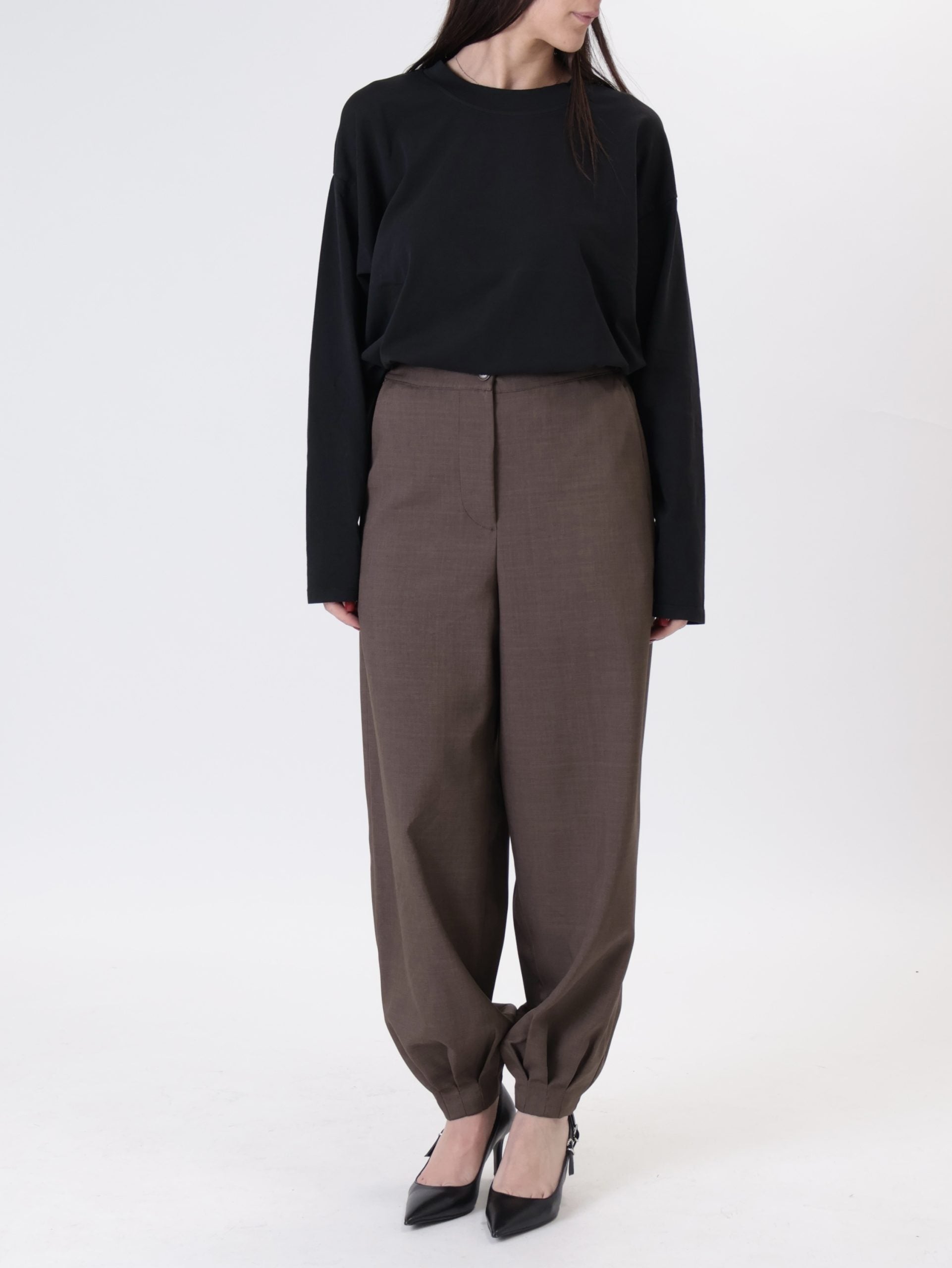Pantalone pinces fondo moro