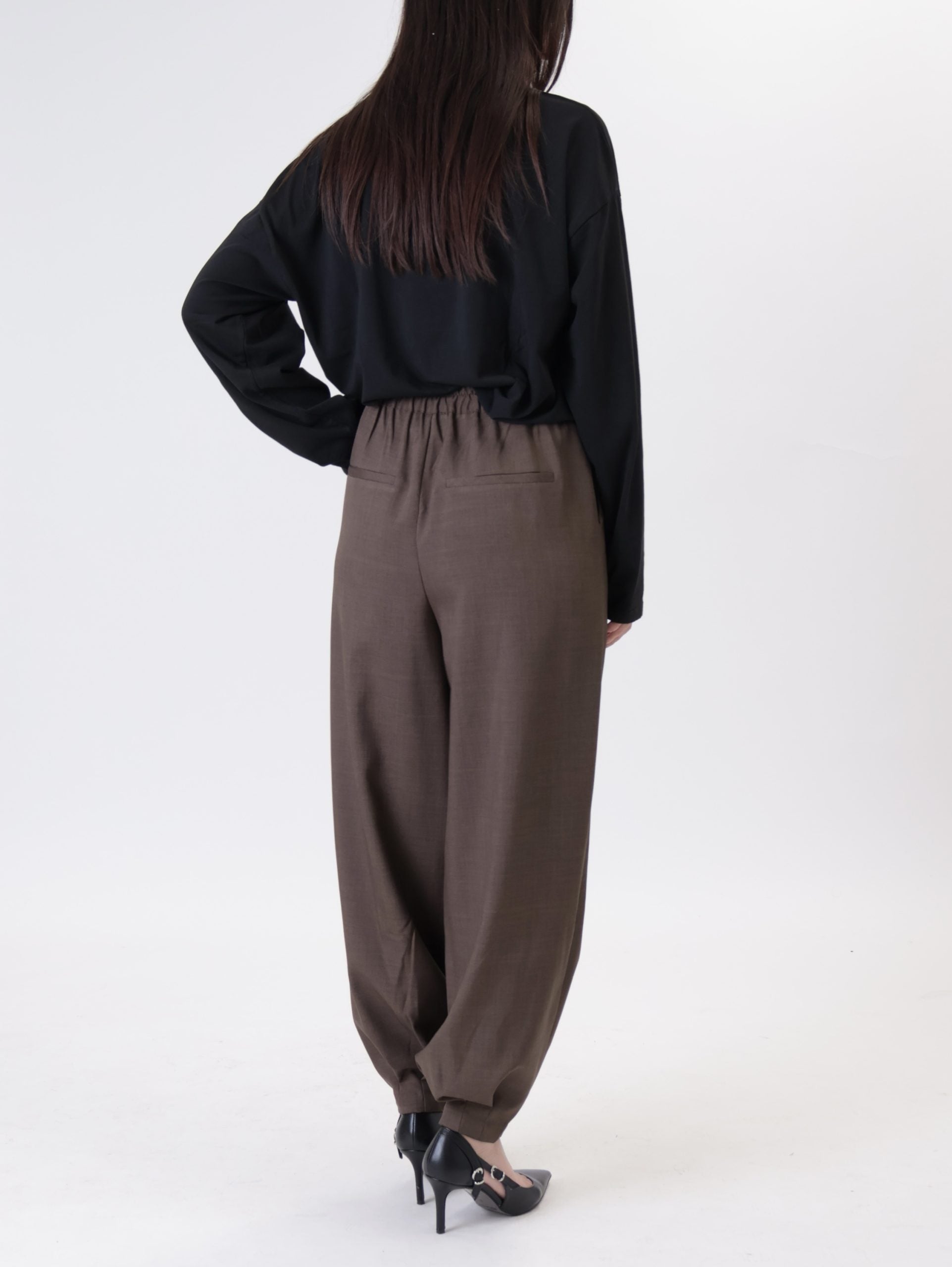 Pantalone pinces fondo moro