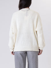 Cream 3-button cardigan