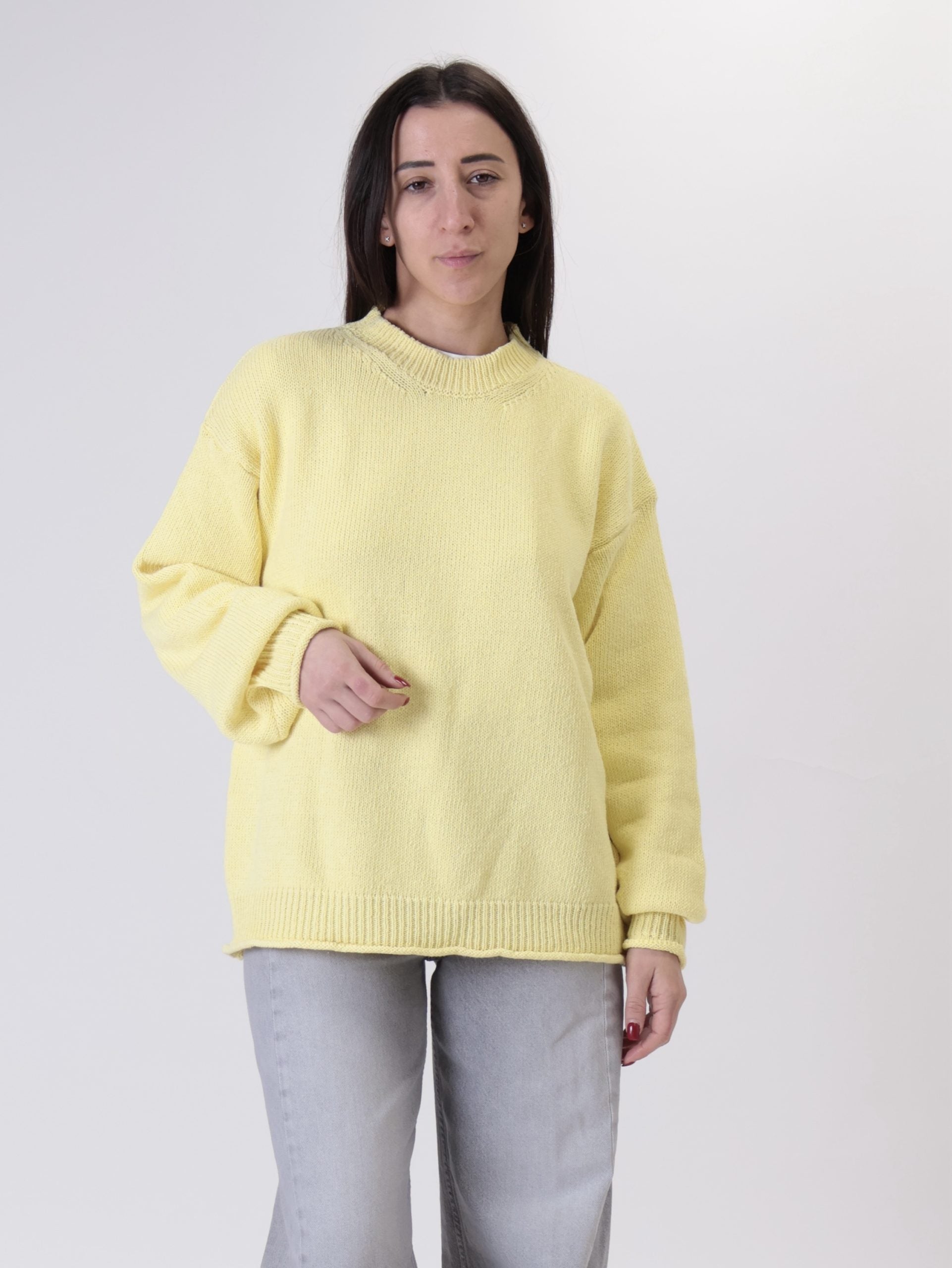 Pullover girocollo giallo