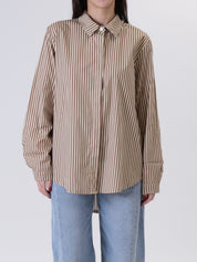 Camicia rigata giallo/sabbia