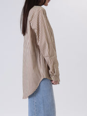 Camicia rigata giallo/sabbia