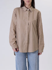 Camicia rigata giallo/sabbia