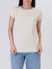 Maglia girocollo costina m/corta burro