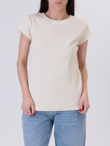 Maglia girocollo costina m/corta burro