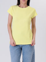 Maglia girocollo costina m/corta giallo
