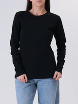 Maglia girocollo costina m/lunga nero