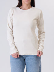 Maglia girocollo costina m/lunga burro