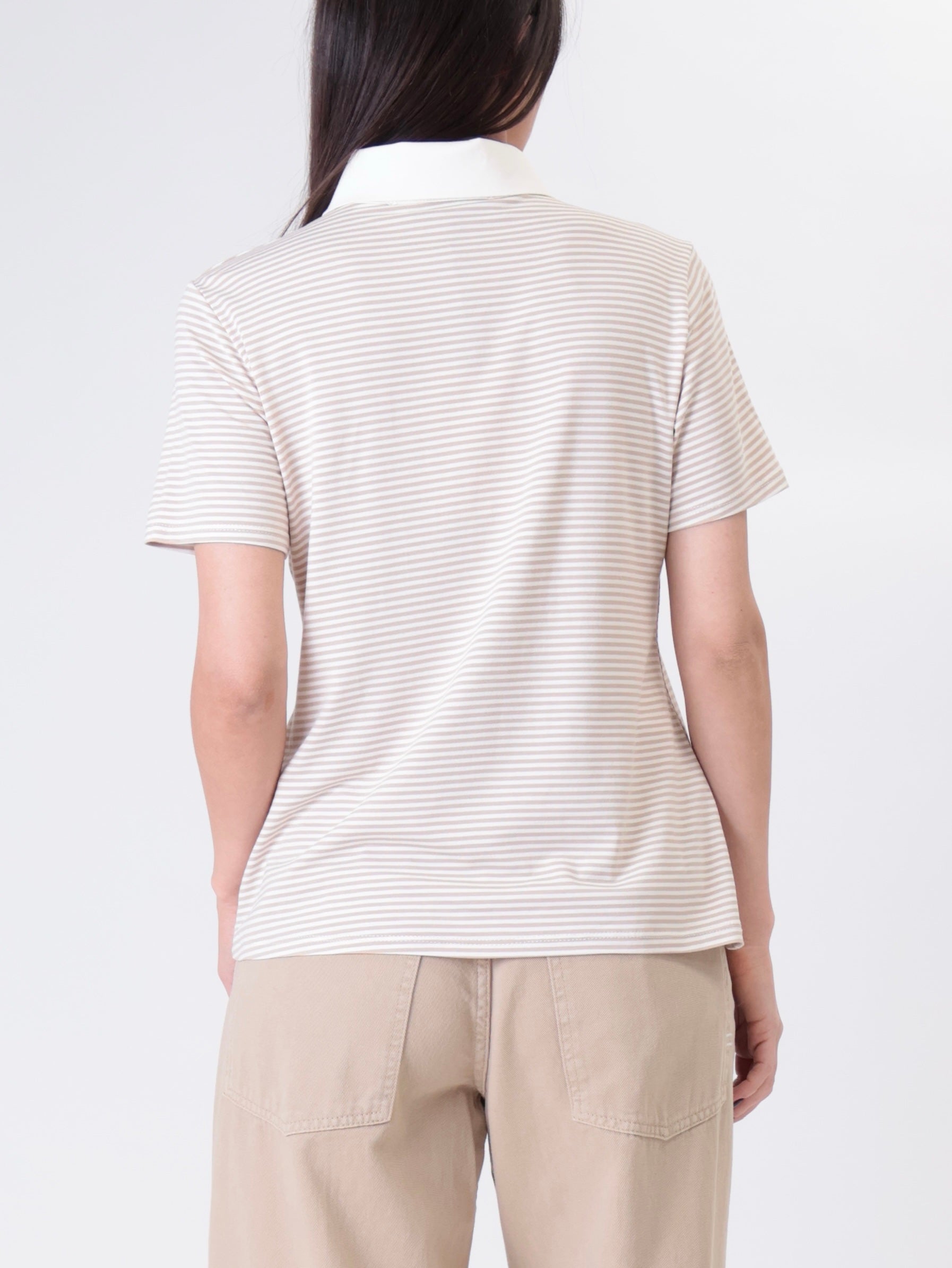 Polo riga bianco/beige