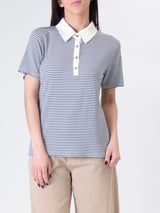 Polo riga bianco/jeans