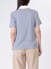 Polo riga bianco/jeans