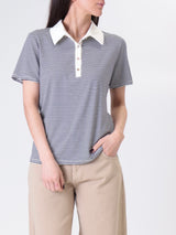 Polo riga bianco/blu