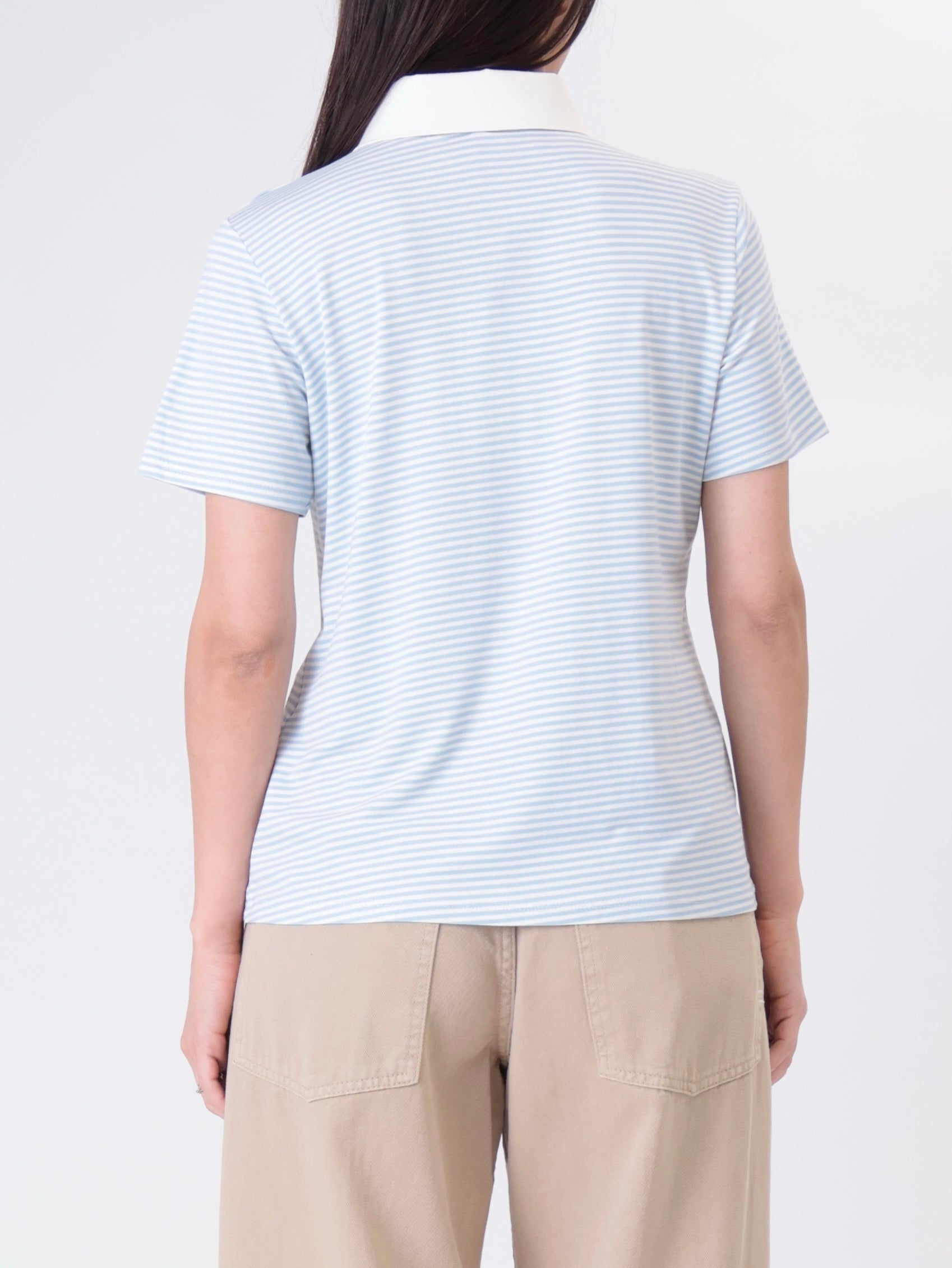Polo riga bianco/celeste