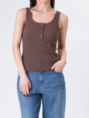 Chocolate Henley tank top