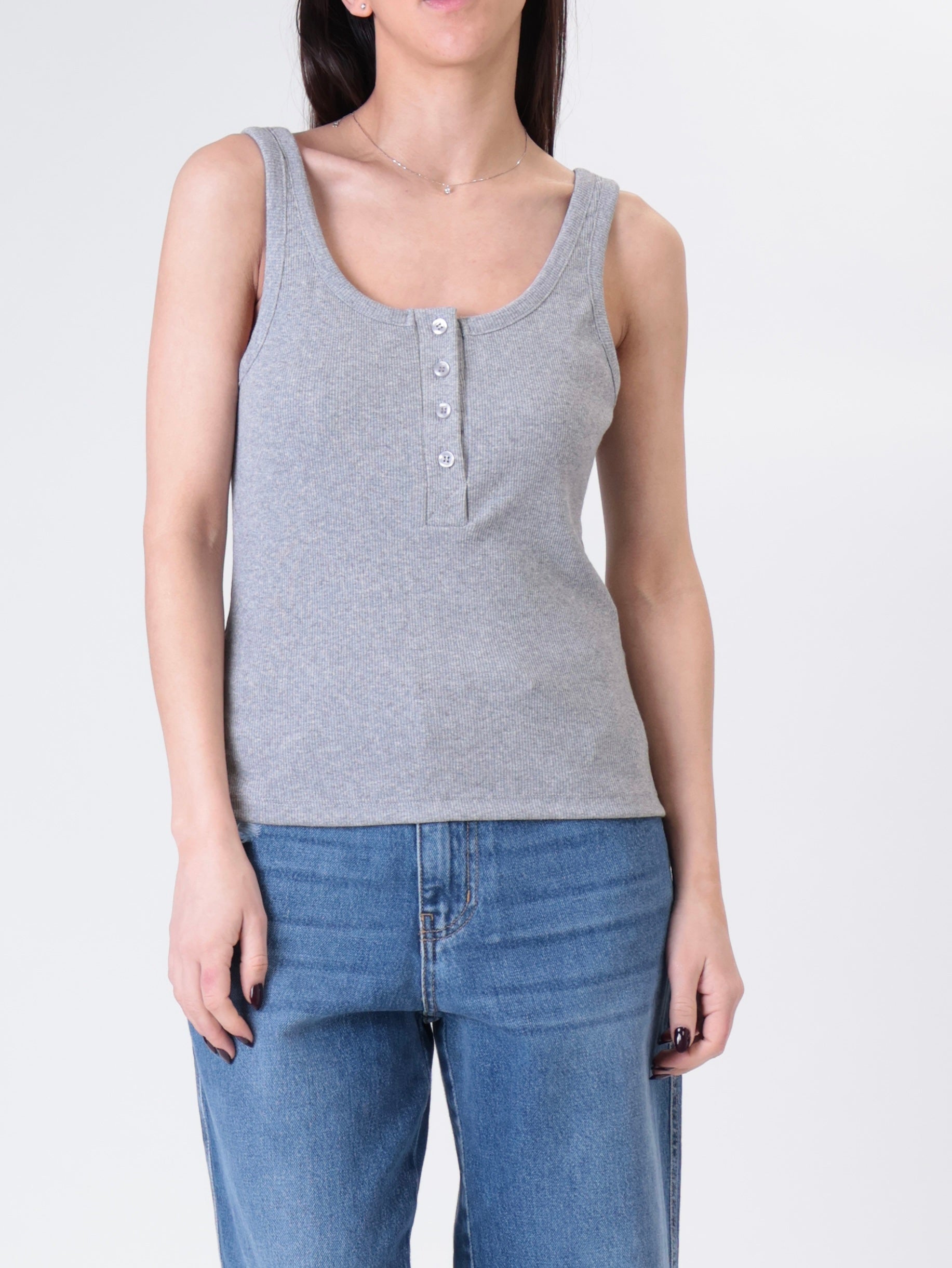 Henley tank top grey