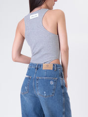 High-cut grey bodysuit
