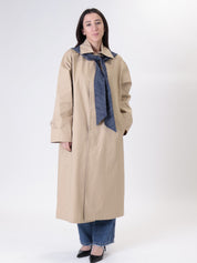 Trench beige cappuccio denim