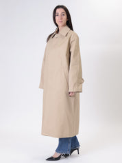 Trench beige cappuccio denim