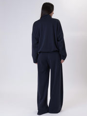 Pantalone palazzo viscosa blu