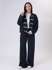 Pantalone palazzo viscosa blu