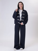 Pantalone palazzo viscosa blu