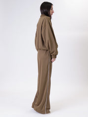 Pantalone olio riga laterale bianca