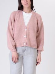 Pink jewelled button cardigan