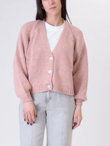 Pink jewelled button cardigan