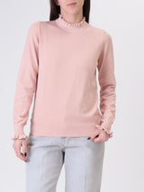 Pink ruffled top
