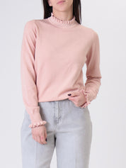 Pink ruffled top