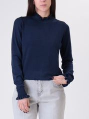 Blue ruffled jersey