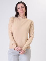 Beige ruffled top