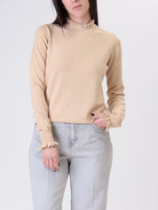 Beige ruffled top