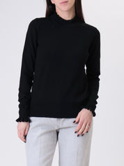 Black ruffled sweater
